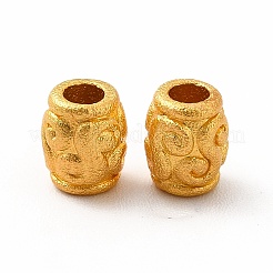 めっき合金ビーズラック  バレル  マットゴールドカラー  6x4.7mm  穴：2mm&nbsp;PALLOY-A001-10MG
