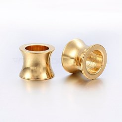 304ステンレススチールビーズ  大穴ビーズ  花瓶  24KGP本金メッキ  10x8mm  穴：6.5mm&nbsp;STAS-E436-12G