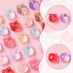60Pcs Transparent Spray Paint Glass Beads&nbsp;GLAA-FS0002-10
