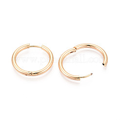 304ステンレススチールフープピアス  イオンプレーティング（ip）  18KGP本金メッキ  22x23x2.5mm&nbsp;EJEW-T048-24D-G