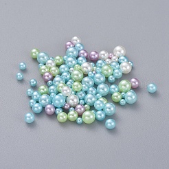 ABSプラスチック模造パール  穴がないビーズ  UVレジン封入パーツ  エポキシ樹脂ジュエリー作り  ラウンド  空色  2.3~4.7mm  約250個/袋&nbsp;KY-I005-01H