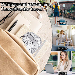 スクエア PU レザー 生理用ナプキン 収納 ジッパー バッグ  コインウォレット  ゲインボロ  14x14x1cm&nbsp;ABAG-WH20009-10A