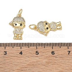 Brass Micro Pave Black Cubic Zirconia Pendants&nbsp;CU-CBA9AFC-01G-23