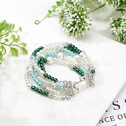 1連売り合金と真鍮製の留め金  5穴  ミックスカラー  10mm  穴：24x16.5x5mm  2色  4セット / カラー  6セット /箱&nbsp;PALLOY-FH0001-33