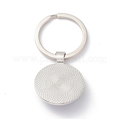 プライドスタイルのガラスキーホルダー  プラチナメッキ合金パーツ  フラットラウンド  言葉  6.2cm&nbsp;KEYC-F033-01G