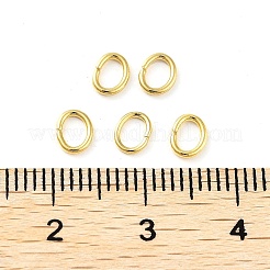 304ステンレススチールオープン丸カン  オーバル  18KGP本金メッキ  4x5x0.7mm  21ゲージ  内径：2.5x3.5mm&nbsp;STAS-F221-46P-G
