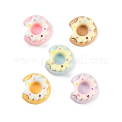 オペーク樹脂カボション  模造食品  ドーナツ  ミックスカラー  11.5x12.5x7mm&nbsp;RESI-H166-25B