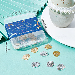 20Pcs 2 Colors 201 Stainless Steel Pendants&nbsp;STAS-SC0004-12