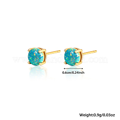 Fashionable 925 Sterling Silver Inlaid Opal Stud Earrings&nbsp;NO4806-1