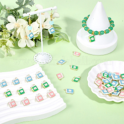 60個3色の金メッキ合金エナメルペンダント  カドミウムフリー＆鉛フリー  ブックチャーム  ミックスカラー  17x11x1mm  穴：1.6mm  20個/カラー&nbsp;ENAM-SC0007-66