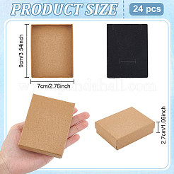 24Pcs Kraft Paper Cardboard Jewelry Set Boxes&nbsp;CBOX-BC0001-50