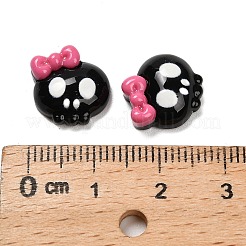 ハロウィーン不透明樹脂カボション  ちょう結びの頭蓋骨  12.5~13x12~12.5x5mm&nbsp;LS-CRES-I045-01F-01