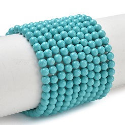 Synthetic Taiwan Turquoise Round Beads Strands&nbsp;G-A130-4mm-L08