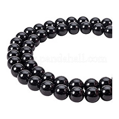 天然石オブシディアンビーズ連売り  ラウンド  グレードA  8mm  穴：1mm  約49個/連  15.7インチ  1連 /セット&nbsp;G-PH0028-8mm-14
