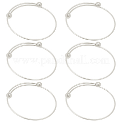 6Pcs Adjustable 304 Stainless Steel Wire Cuff Bangle Making&nbsp;MAK-BBC0001-24B-P