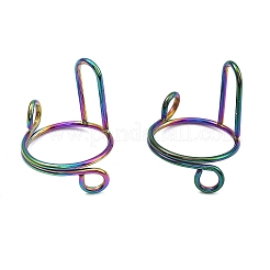4Pcs 4 Colors Plating(IP) 304 Stainless Steel Arch Adjustable Ring for Unisex&nbsp;RJEW-H230-03M
