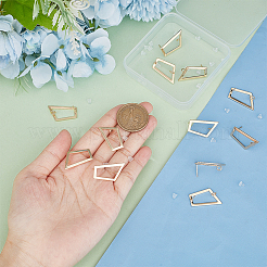 12Pcs Brass Hollow Out Trapezoid Stud Earring Findings&nbsp;KK-BC0011-02