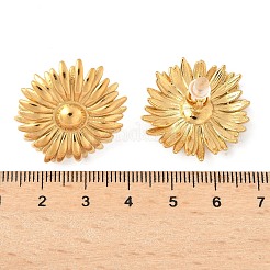 女性用304ステンレススチールスタッドピアス  花  ゴールドカラー  25x25.5mm&nbsp;EJEW-K302-09G