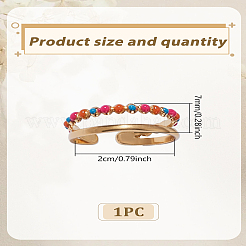 1Pc 304 Stainless Steel Enamel Cuff Rings&nbsp;RJEW-LP0005-02
