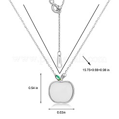 Anti-Tarnish Natural Hetian White Jade Apple Pendant Necklace&nbsp;JN1079A