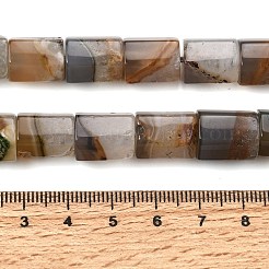 天然石瑪瑙ビーズ連売り  六角柱  12~14x10~12x9.5~11.5mm  穴：1.2~1.6mm  約30個/連  15.75''（40センチメートル）&nbsp;G-F820-H01-01