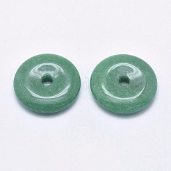 天然石グリーンアベンチュリンペンダント  ドーナツ/円盤  ドーナツ幅：17mm  40x8mm  穴：6mm&nbsp;G-P384-B