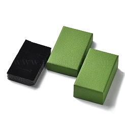 厚紙のジュエリーセットボックス  内部のスポンジ  長方形  ライムグリーン  8.1x5.05x3.2cm&nbsp;CBOX-C016-03D-01