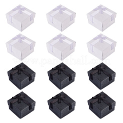 12Pcs 2 Colors Square Paper Jewelry Ring Gift Storage Boxes&nbsp;CON-TA0001-18