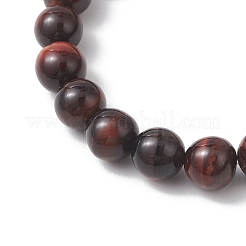Natural Tiger Eye Round Beads Stretch Bracelets&nbsp;BJEW-JB13370-01