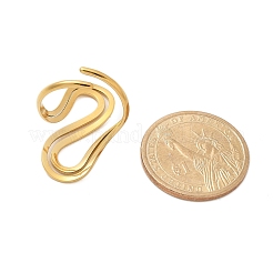 304ステンレススチール製S字型オープンカフリング（女性用）  18KGP本金メッキ  31.5mm  調整可能&nbsp;RJEW-Z077-01G-06