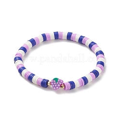 6Pcs 6 Style Handmade Polymer Clay Heishi Surfer Stretch Bracelets Set&nbsp;BJEW-TA00204