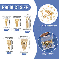 40Pcs 5 Styles Brass Snap On Bails&nbsp;KK-TA0008-87