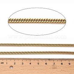 316サージカルステンレススチール製キューバンリンクチェーン  溶接されていない  スプールで  イオンプレーティング（ip）  ゴールドカラー  5.5x3.5x0.6mm&nbsp;CHS-B010-01B-G