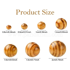ラウンド天然木ビーズ 60 個  マクラメビーズ大穴  染め  無鉛の  バリーウッド  20x18mm  穴：5mm&nbsp;WOOD-YW0001-58A