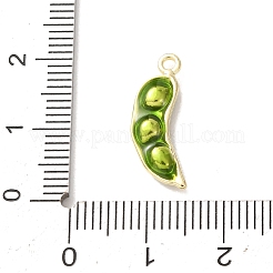 合金エナメルチャーム  野菜のチャーム  ゴールドカラー  エンドウ豆のチャーム  19.5x7x3.5mm  穴：1.4mm&nbsp;AL-CBA24A7-01G-02
