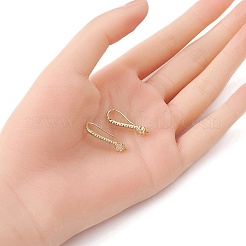 Brass Micro Pave Clear Cubic Zirconia Earring Hooks&nbsp;ZIRC-YW0001-03G