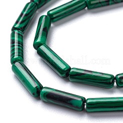 合成マラカイトビーズ連売り  コラム  12.5~13.5x4mm  穴：1.4mm  約30個/連  15.59インチ（39.6~39.8cm）&nbsp;G-F247-41