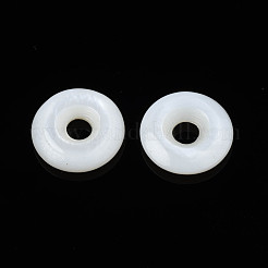 天然淡水シェルビーズ  ドーナツ/ディスク  貝殻色  12x2.5mm  穴：3mm&nbsp;SHEL-N026-187B-01