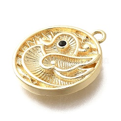 Brass Micro Pave Cubic Zirconia Pendants&nbsp;KK-Q035-16B-G