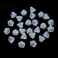 チェコガラスビーズ  模造オパール  花  アリスブルー  10x8mm  穴：2mm  約120個/袋&nbsp;GLAA-G070-05D-03