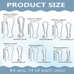 84Pcs 6 Styles 304 Stainless Steel Push Gate Snap Keychain Clasp Findings&nbsp;FIND-LP0003-46