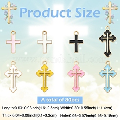 80Pcs 8 Colors Alloy Enamel Pendants&nbsp;ENAM-YW0008-34