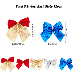 5Cards 5 Colors Velvet Bowknot Ribbon&nbsp;DIY-GF0003-47
