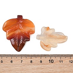 天然石混合石彫刻ペンダント  葉のチャーム  28~39x22~35x4~5mm  穴：0.8~1mm&nbsp;GG-CBA3D9B-06