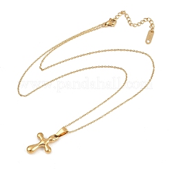 304 Stainless Steel Religion Cross Pendant Necklaces for Women&nbsp;NJEW-G176-02G