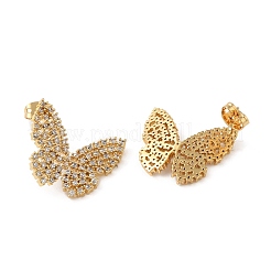 Butterfly Rack Plating Brass Stud Earrings&nbsp;EJEW-A027-05G