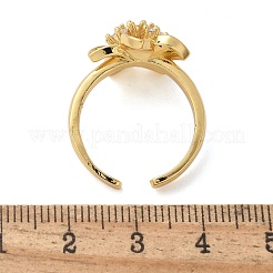 Brass Micro Pave Clear Cubic Zirconia Finger Rings&nbsp;RJEW-C120-29A-G