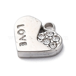 304 Stainless Steel Rhinestone Pendants&nbsp;STAS-S163-36P