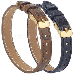 2Pcs 2 Colors Leather Textured Bracelet Straps Slide Wristbands for Slide Charms&nbsp;AJEW-CL0002-98