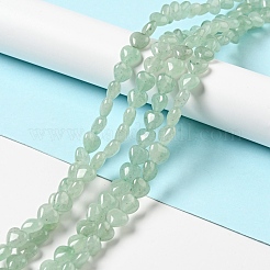 天然石グリーンアベンチュリンビーズ連売り  ハート  10x10.5~11x6mm  穴：1.2mm  約40個/連  15.35''（39センチメートル）&nbsp;G-B022-11B